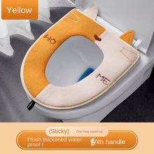 Load image into Gallery viewer, 3pcs Home Toilet Seat Cover Magic Sticky Hook Thickened Waterproof Four Seasons  Plush Toilet Seat Cover
