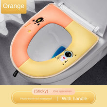 Load image into Gallery viewer, 3pcs Home Toilet Seat Cover Magic Sticky Hook Thickened Waterproof Four Seasons  Plush Toilet Seat Cover
