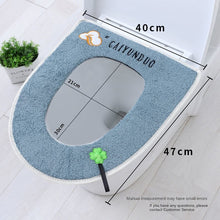 Load image into Gallery viewer, 3pcs Plus-Sized Toilet Mat Household Velcro Fastener Zipper Closestool Cushion Washable Autumn  Winter
