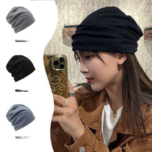 Load image into Gallery viewer, Warm Winter Knit Beanie Hats Korean Style Pile Style Thin Couple Women's Bag Headgear Unisex
