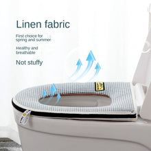 Load image into Gallery viewer, 3pcs Toilet Seat Cover Pads Linen Summer Thin Section Zipper   Four Seasons Healthy And Soft
