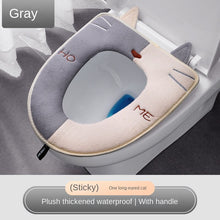 Load image into Gallery viewer, 3pcs Home Toilet Seat Cover Magic Sticky Hook Thickened Waterproof Four Seasons  Plush Toilet Seat Cover
