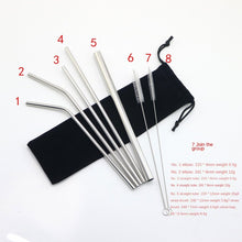 Lade das Bild in den Galerie-Viewer, 304 Stainless Steel Flatware Sets 4/7PCs Reusable Silver Milk Tea Straw
