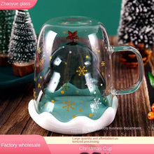 Lade das Bild in den Galerie-Viewer, Xmax Christmas Cup Gift Tree Glass Star Wish Insulated Double-Layer Breakfast Mark Wish
