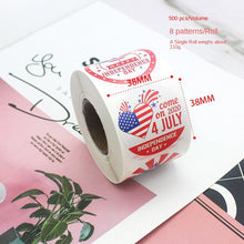 Load image into Gallery viewer, 2xXmas Christmas  Stickers Roll Label 8 Independence Day Independence Day Election Color Clothes Face
