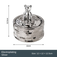 Load image into Gallery viewer, Ashtray Embossed Ceramic  Household Living Room Lid Prevent Fly Ash Silver Ashtray
