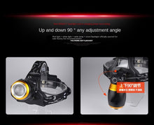 Load image into Gallery viewer, Head Light Led Focusing Strong Light Rechargeable T6 Long-Range Lithium Battery

