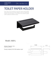 Lade das Bild in den Galerie-Viewer, 304 Black Bathroom Pendant Set Tissue Rack Towel Rack Wall-Mounted Storage Rack
