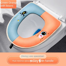 Load image into Gallery viewer, 3pcs Home Toilet Seat Cover Magic Sticky Hook Thickened Waterproof Four Seasons  Plush Toilet Seat Cover
