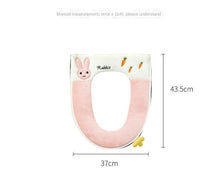 Load image into Gallery viewer, 3pcs Embroidery Cartoon Zipper Toilet Mat Winter Thickened
