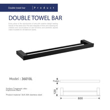Lade das Bild in den Galerie-Viewer, 304 Black Bathroom Pendant Set Tissue Rack Towel Rack Wall-Mounted Storage Rack
