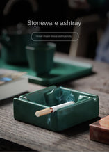 Lade das Bild in den Galerie-Viewer, Ashtray Stoneware  Ceramic Lid Home Living Room Office Multifunctional Ashtray
