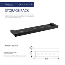 Lade das Bild in den Galerie-Viewer, 304 Black Bathroom Pendant Set Tissue Rack Towel Rack Wall-Mounted Storage Rack
