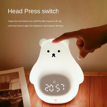 Load image into Gallery viewer, Smart Multi-Function Alarm Clock LED Display Big White Bear Silicone Voice-Activated USB Night Light for Children
