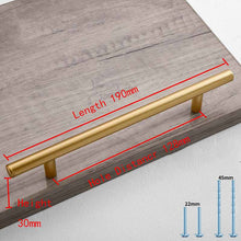 Load image into Gallery viewer, 2pcs Simple Style Matte Gold Cabinet Handles Solid Aluminum Alloy Kitchen Cupboard Pulls Drawer Knobs
