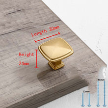 Load image into Gallery viewer, 2pcs Simple Style Matte Gold Cabinet Handles Solid Aluminum Alloy Kitchen Cupboard Pulls Drawer Knobs

