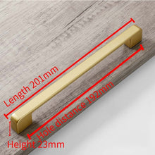 Load image into Gallery viewer, 2pcs Simple Style Matte Gold Cabinet Handles Solid Aluminum Alloy Kitchen Cupboard Pulls Drawer Knobs

