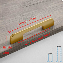 Load image into Gallery viewer, 2pcs Simple Style Matte Gold Cabinet Handles Solid Aluminum Alloy Kitchen Cupboard Pulls Drawer Knobs
