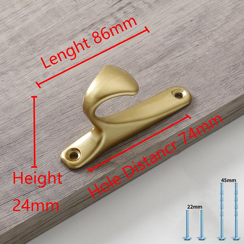 2pcs Simple Style Matte Gold Cabinet Handles Solid Aluminum Alloy Kitchen Cupboard Pulls Drawer Knobs