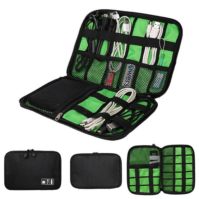 Travel Cable Storage Multi-Function Digital Storage Bag Gadget Organizer  Digital  Pouch Ipad Earphone Charge Double Layer