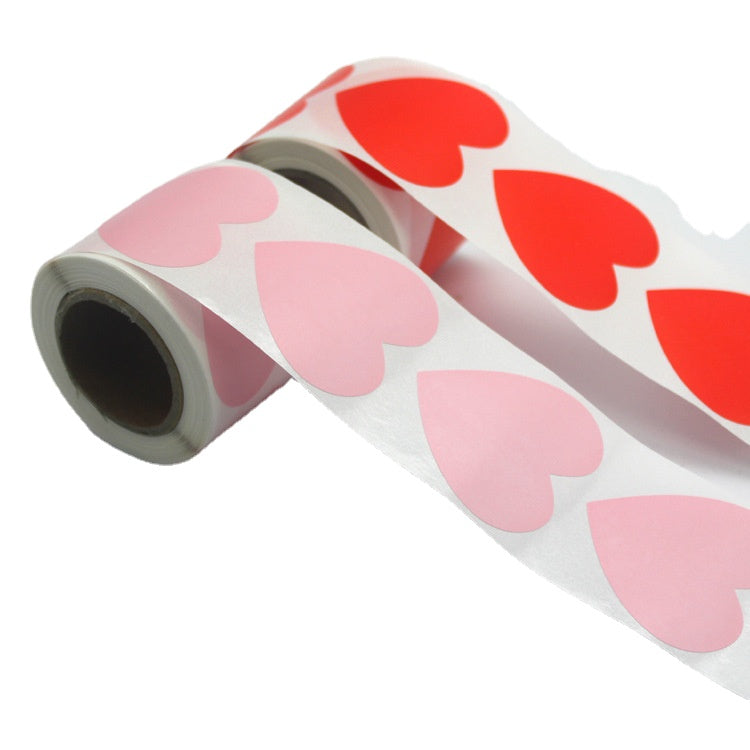 2x500pcs Christmas Xmas Red Pink Heart Shaped Love Set Valentine's Day Gift Stickers tape