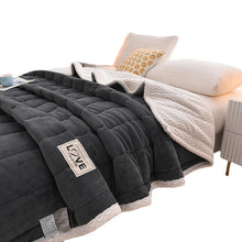 Load image into Gallery viewer, Milk Fiber Babe Cashmere AB Three-Layer Blanket Composite Blanket Thickened Bedroom Blanket
