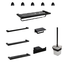 Lade das Bild in den Galerie-Viewer, 304 Black Bathroom Pendant Set Tissue Rack Towel Rack Wall-Mounted Storage Rack
