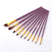 Load image into Gallery viewer, 10 PCs Black Stick Multifunctional Nylon Hair Watercolor Brushes
