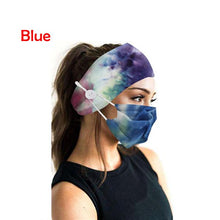 Lade das Bild in den Galerie-Viewer, 2Pcs/Set Women Fashion Button Nurse Headband Facemask Holder Sport Sweatband Headband Yoga Gym Stretch
