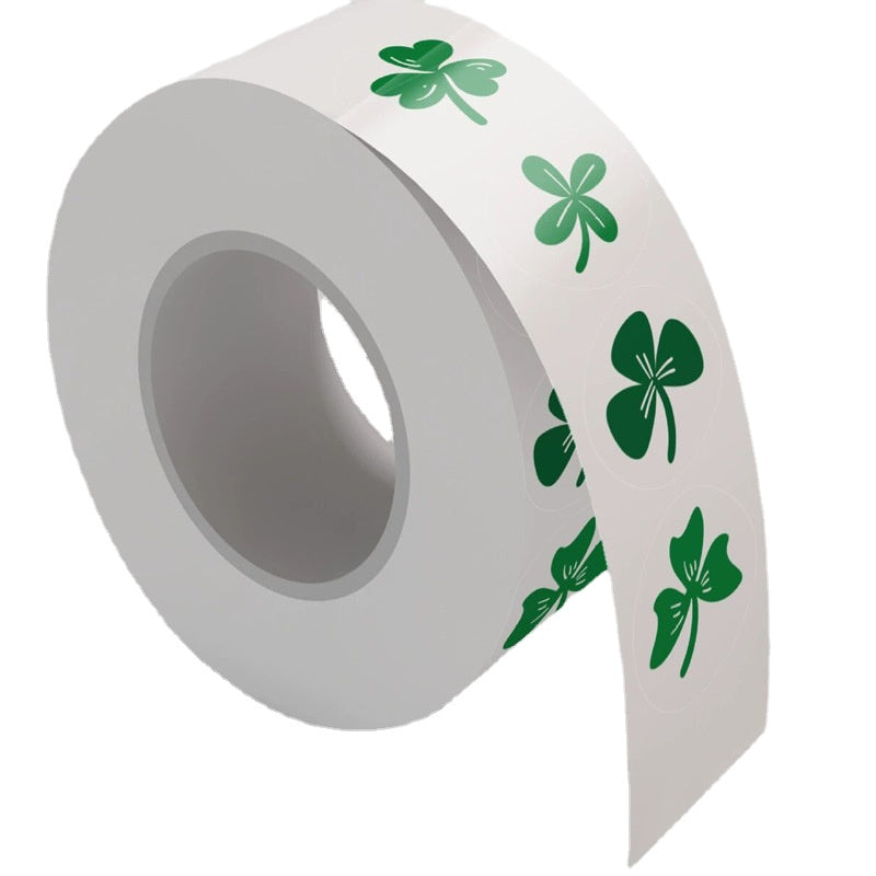 2x500pcs Christmas Xmas 8 Kinds of Irish Four-Leaf Clover Stickers for St. Patrick's Day tape