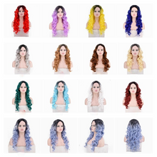 Lade das Bild in den Galerie-Viewer, Women Wig Hair Cover Gradient Color Medium Large Wave Long Curly Hair W324
