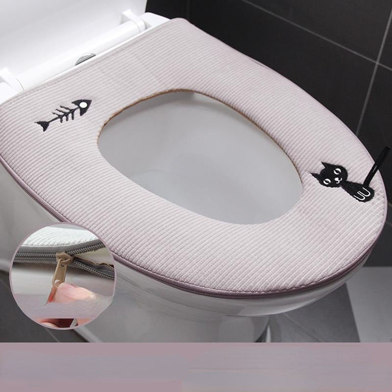 3pcs Toilet Seat Cover Pads Winter Universal   Thick Cushion Washable