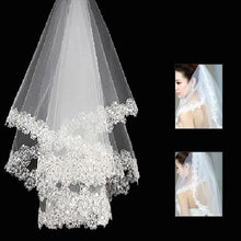 Lade das Bild in den Galerie-Viewer, 1.5m Long Section Lace Small Sequins Plum Pattern Wedding Veil
