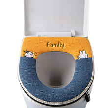 Load image into Gallery viewer, 3pcs Toilet Seat Cover Pads Cartoon Cute Four Seasons plus-Sized   Cushion Autumn and Winter Zipper
