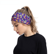 Load image into Gallery viewer, 3PCs Fashion Printing Stretch Hair Band, Colorful Geometric Wide-Brimmed Sports Headband
