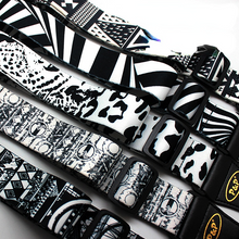 Load image into Gallery viewer, Printed Super Thick Super Soft Black and White Thermal Transfer Folk Electric Guitar Strap
