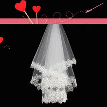 Lade das Bild in den Galerie-Viewer, 1.5m Long Section Lace Small Sequins Plum Pattern Wedding Veil
