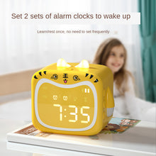 Load image into Gallery viewer, Smart Multi-Function Alarm Clock LED Display Fun Square Yellow Tiger Time Reporting Bluetooth for Children
