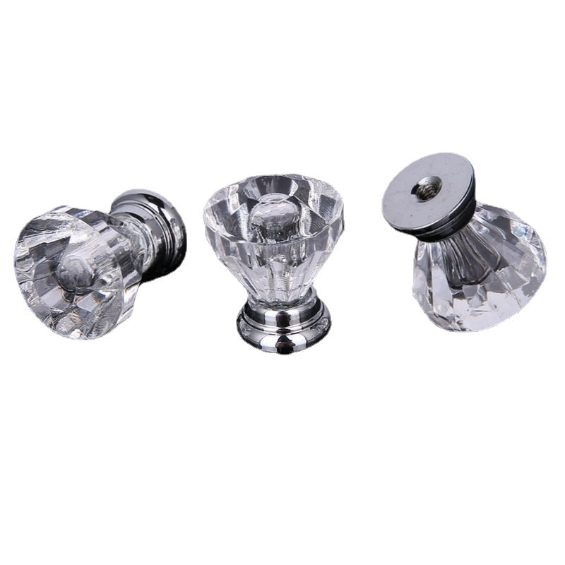 25mm Clear Crystal Handle 4pcs Wardrobe and Cabinet Door Handle