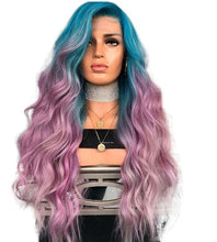 Lade das Bild in den Galerie-Viewer, Women Wig Gradient Dyeing Medium Long Straight Hair Micro Curly Hair W488
