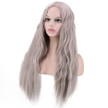 Load image into Gallery viewer, Women Wig Gray Long Curly Hair Medium Corn Curler W244
