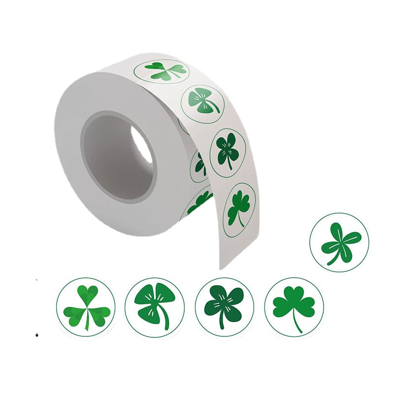 2x500pcs Christmas Xmas 2x500pcs Christmas Xmas St. Patrick's Day Irish Four-Leaf Clover Envelope Gift Packaging Bag Decorative Stickers tape