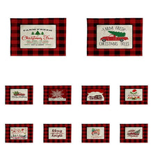 Load image into Gallery viewer, 2pcs Christmas Tablecloths Red Plaid Soft Mat Washable Fabric Table Mats Napkins Simple Design
