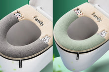 Load image into Gallery viewer, 3pcs Toilet Seat Cover Pads Cartoon Cute Four Seasons plus-Sized   Cushion Autumn and Winter Zipper
