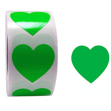 Lade das Bild in den Galerie-Viewer, 3x500pcs Xmas Christmas Stickers Roll Labels Heart Shape Green Xmas Christmas Stickers Roll
