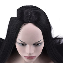 Load image into Gallery viewer, Women Wig Mid-Length Black Face Trimming Long Straight Hair Realistic Headgear W224
