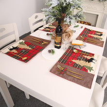 Load image into Gallery viewer, 2pcs Christmas Tablecloths Table Place Mat Elk Tree Tables Cover Christmas Decorations
