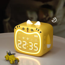 Load image into Gallery viewer, Smart Multi-Function Alarm Clock LED Display Fun Square Yellow Tiger Time Reporting Bluetooth for Children
