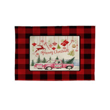 Load image into Gallery viewer, 2pcs Christmas Tablecloths Red Plaid Soft Mat Washable Fabric Table Mats Napkins Simple Design
