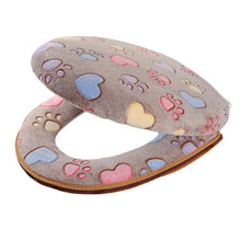 Load image into Gallery viewer, 3pcs Toilet Seat Cover Pads Winter General Thicker  Pad Cat&#39;s Paw Two-Piece Cushion Zipper
